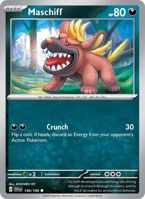 Maschiff 136/198 Scarlet & Violet English Pokémon card