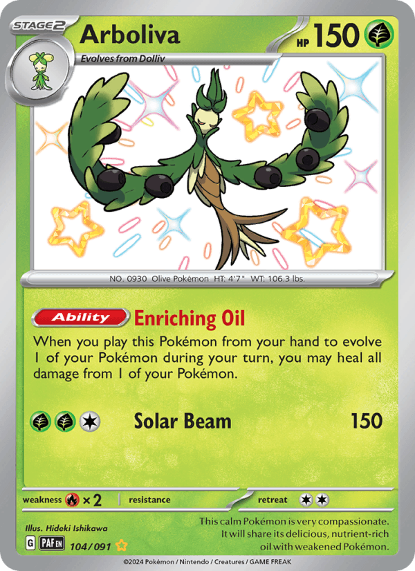 Arboliva 104/91 Paldean Fates English Pokémon card