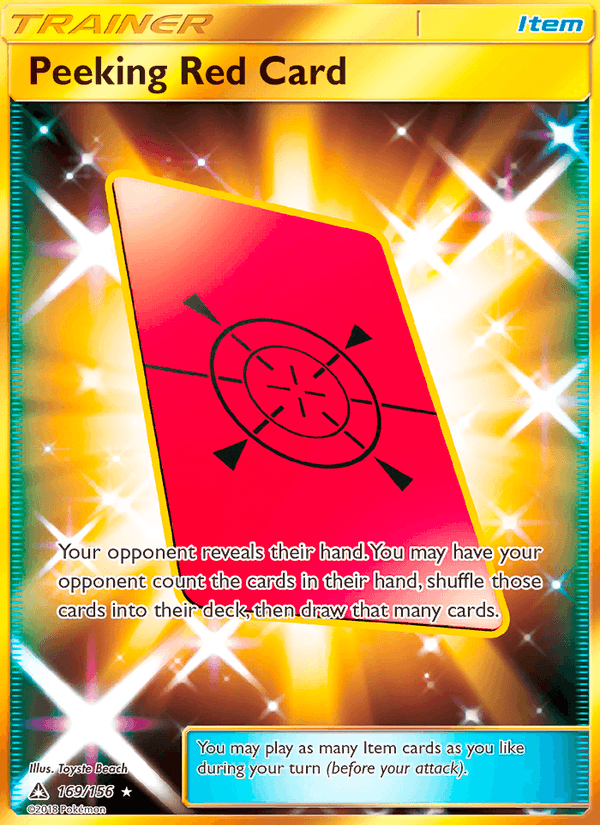 Peeking Red Card 169/156 Ultra Prism English Pokémon card