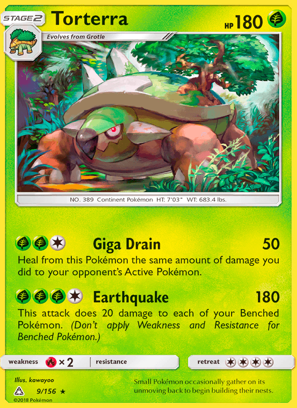 Torterra 9/156 Ultra Prism English Pokémon card