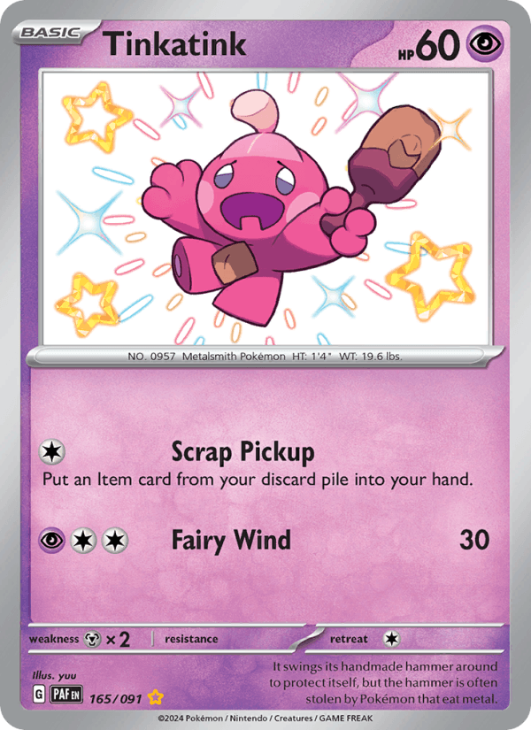 Tinkatink 165/91 Paldean Fates English Pokémon card