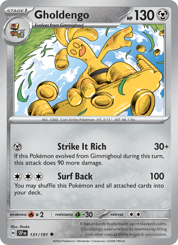 Gholdengo 131/191 Surging Sparks English Pokémon card