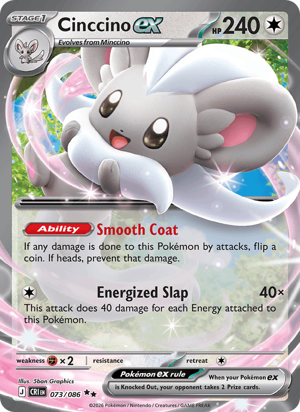 Cinccino ex 73/86 Chaos Rising English Pokémon card
