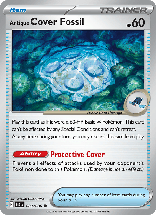 Antique Cover Fossil 80/86 Black Bolt English Pokémon card