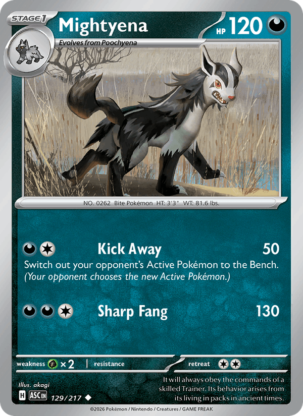 Mightyena 129/217 Ascended Heroes English Pokémon card