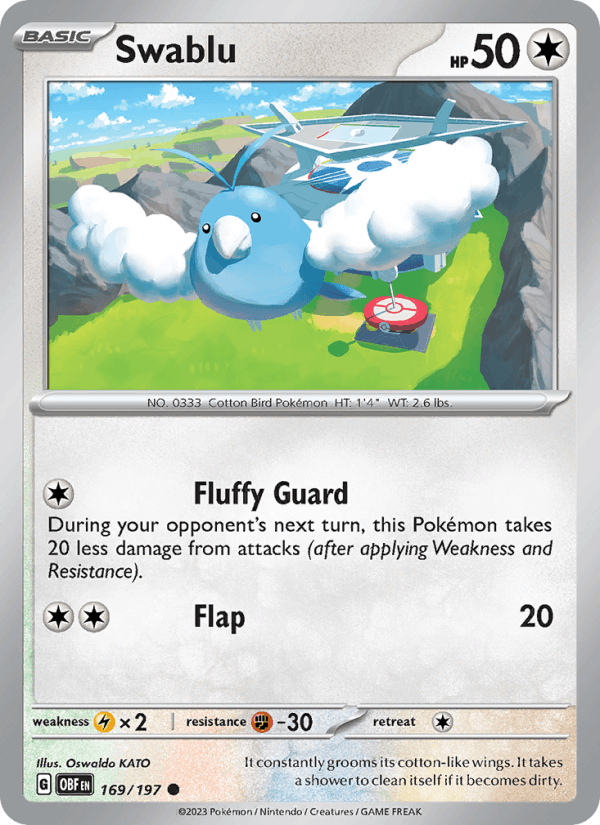 Swablu 169/197 Obsidian Flames English Pokémon card