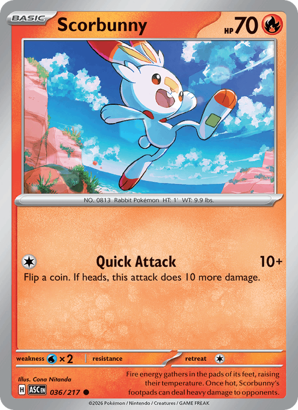 Scorbunny 36/217 Ascended Heroes English Pokémon card