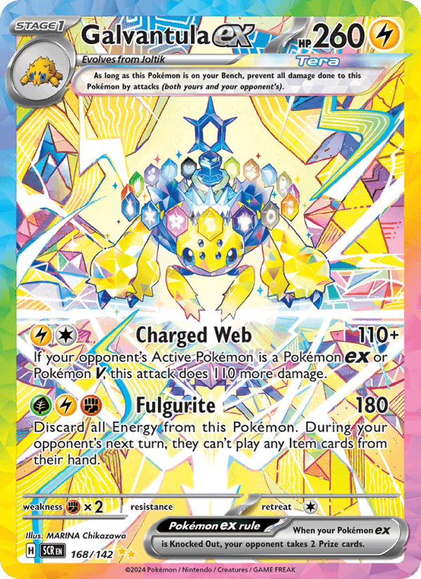 Galvantula ex 168/142 Stellar Crown English Pokémon card