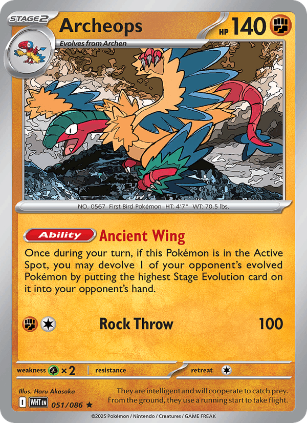 Archeops 51/86 White Flare English Pokémon card