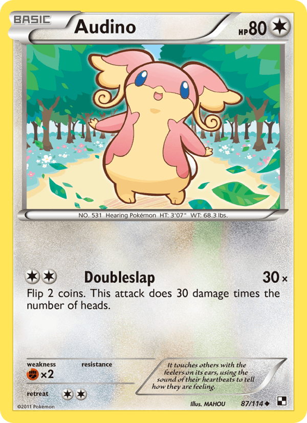 Audino 87/114 Black & White English Pokémon card