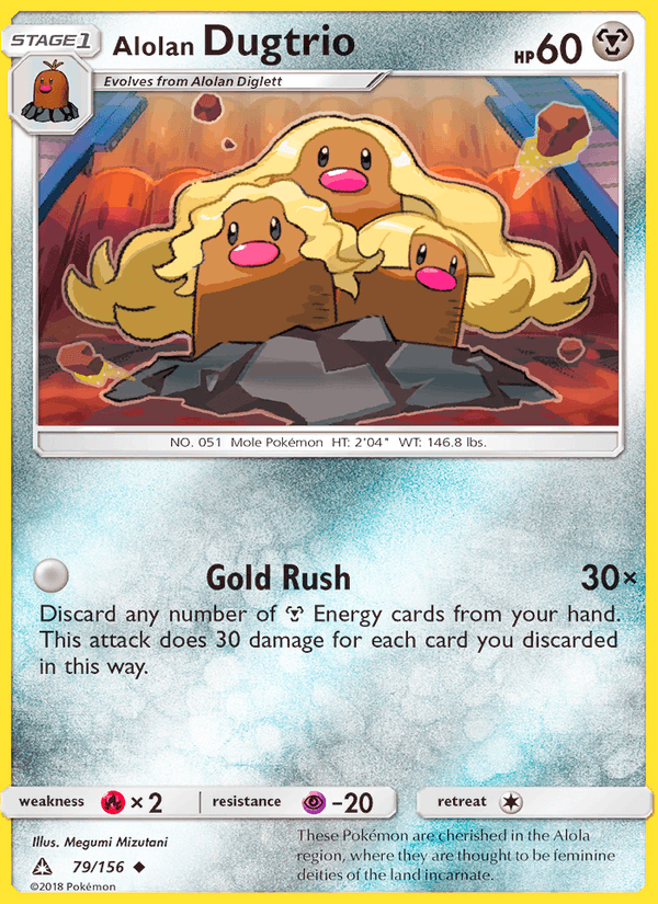 Alolan Dugtrio 79/156 Ultra Prism English Pokémon card