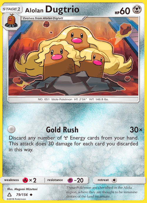 Alolan Dugtrio 79/156 Ultra Prism English Pokémon card