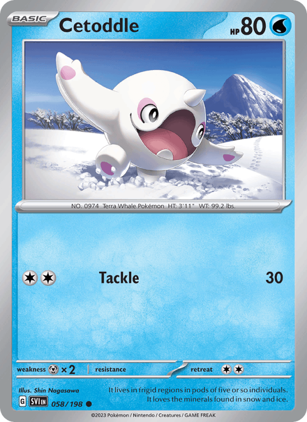 Cetoddle 58/198 Scarlet & Violet English Pokémon card