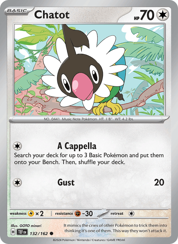 Chatot 132/162 Temporal Forces English Pokémon card