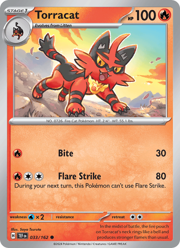 Torracat 33/162 Temporal Forces English Pokémon card