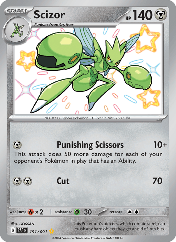 Scizor 191/91 Paldean Fates English Pokémon card