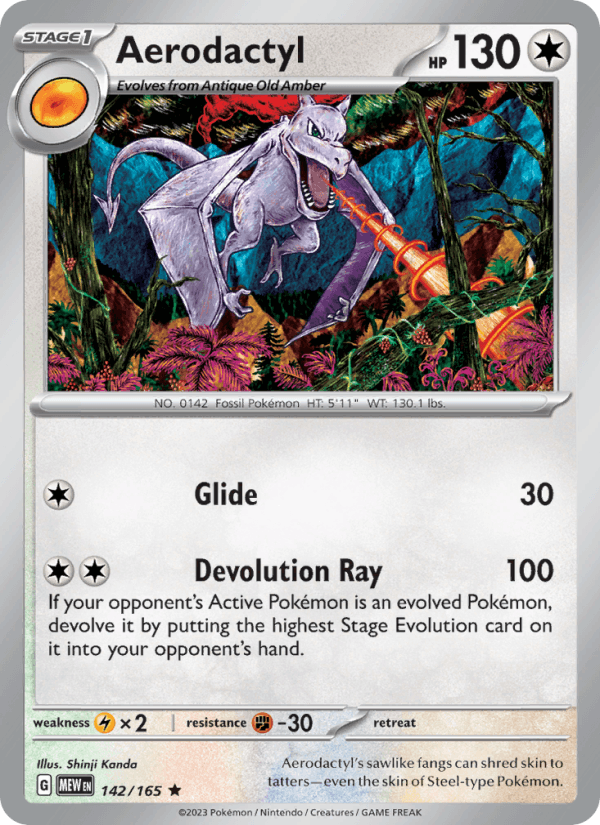 Aerodactyl 142/165 151 English Pokémon card