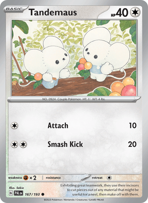 Tandemaus 167/193 Paldea Evolved English Pokémon card
