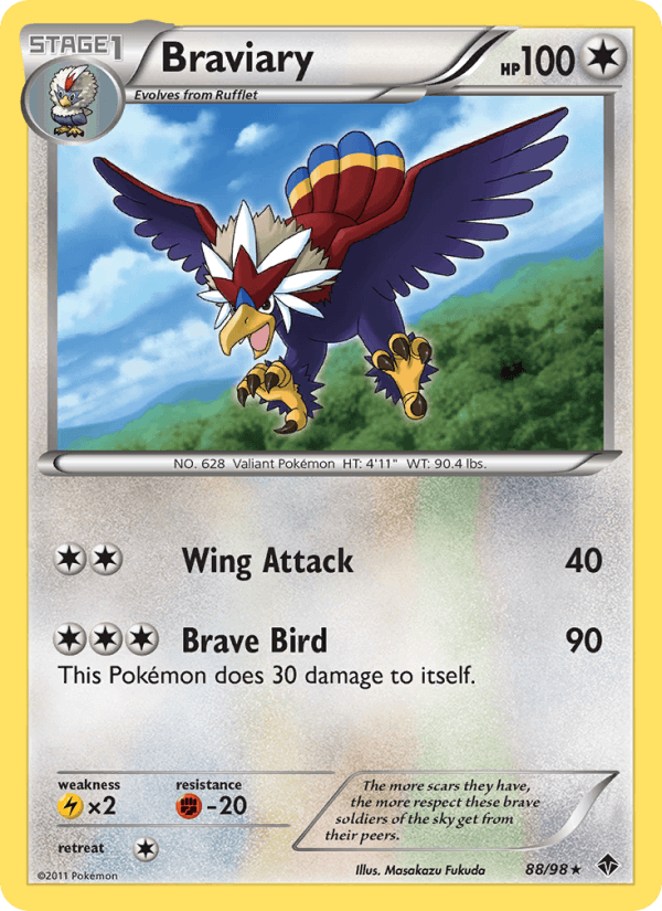 Braviary 88/98 Emerging Powers English Pokémon card