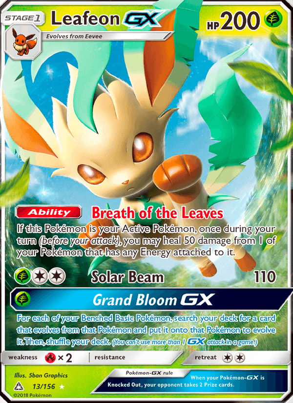 Leafeon GX 13/156 Ultra Prism English Pokémon card