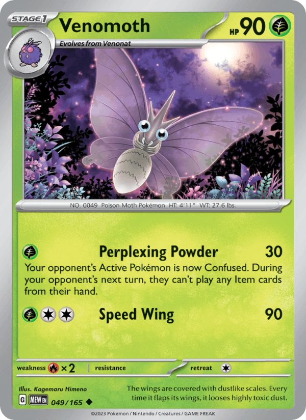 Venomoth 49/165 151 English Pokémon card