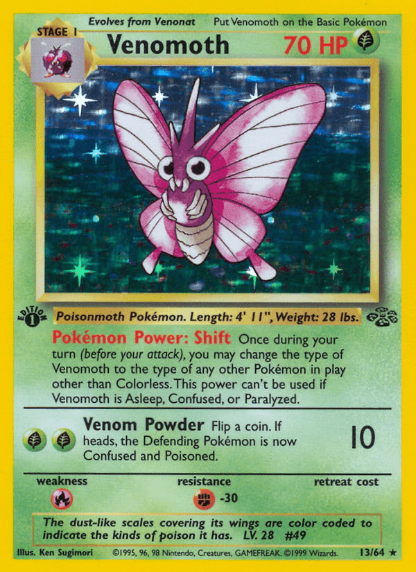 Venomoth 13/64 Jungle English Pokémon card