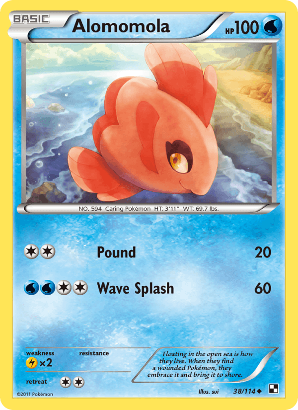 Alomomola 38/114 Black & White English Pokémon card