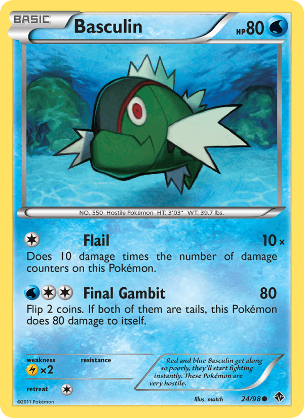 Basculin 24/98 Emerging Powers English Pokémon card