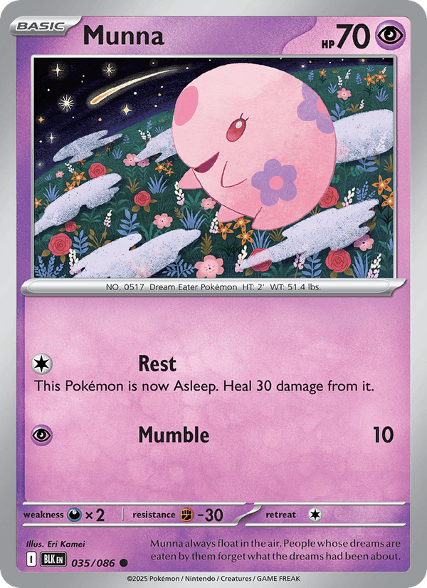 Munna 35/86 Black Bolt English Pokémon card