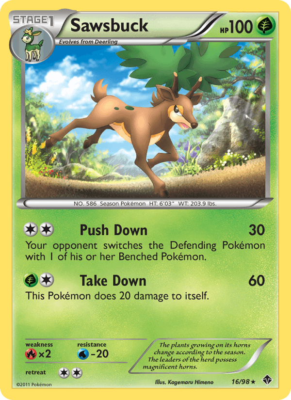 Sawsbuck 16/98 Emerging Powers English Pokémon card