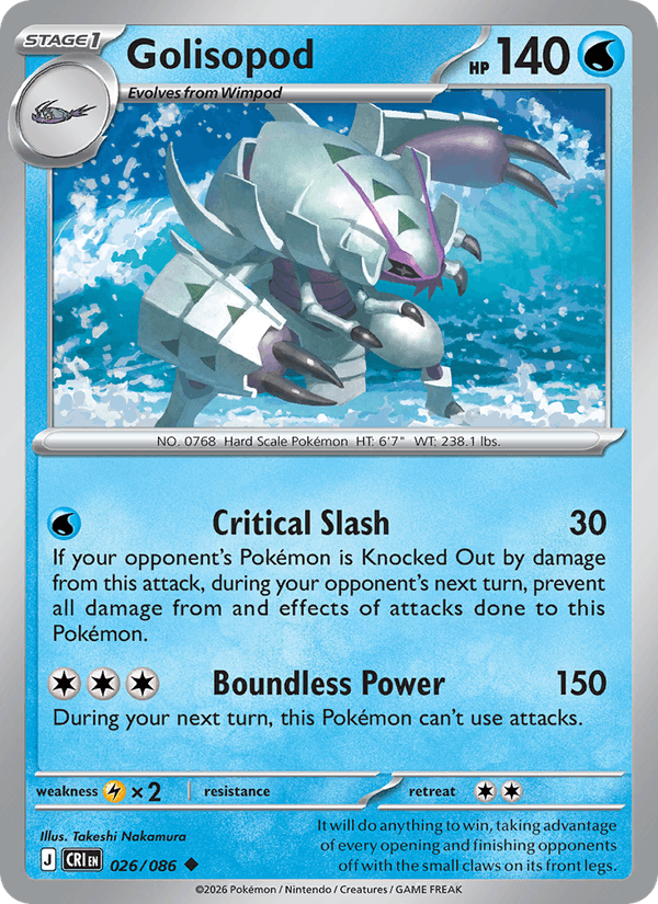 Golisopod 26/86 Chaos Rising English Pokémon card