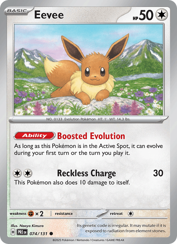 Eevee 74/131 Prismatic Evolutions English Pokémon card