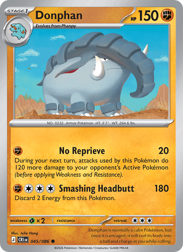 Donphan 45/86 Chaos Rising English Pokémon card