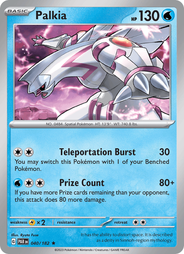 Palkia 40/182 Paradox Rift English Pokémon card