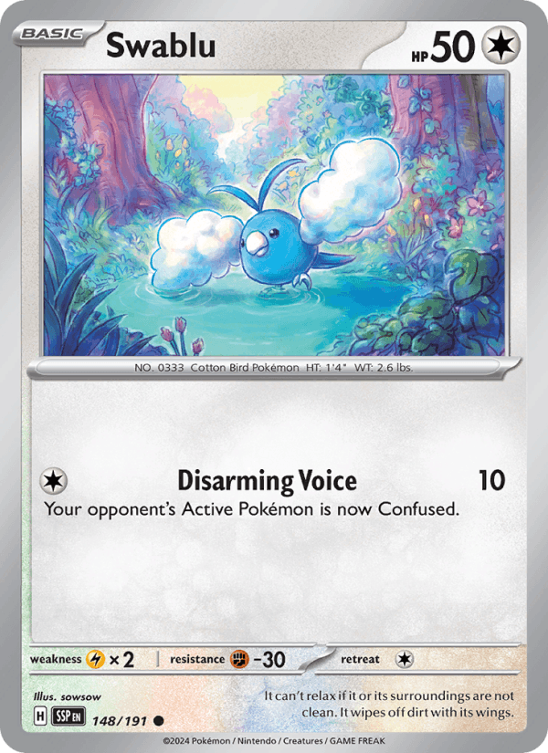 Swablu 148/191 Surging Sparks English Pokémon card