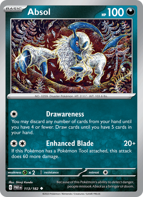 Absol 113/182 Paradox Rift English Pokémon card