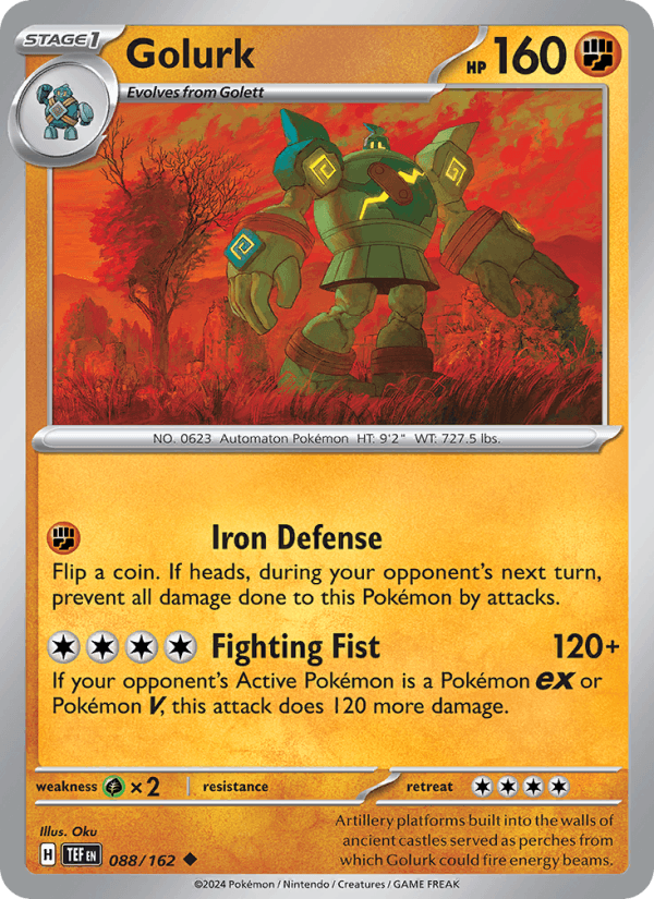 Golurk 88/162 Temporal Forces English Pokémon card