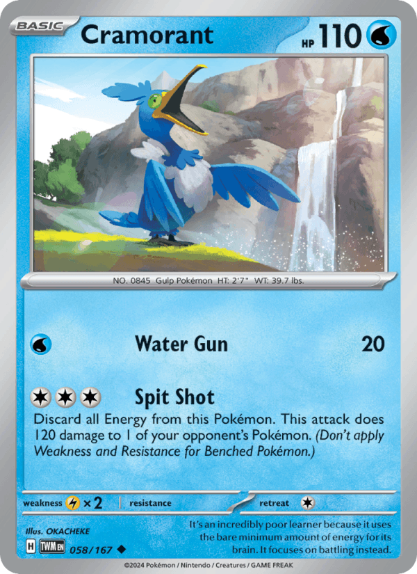 Cramorant 58/167 Twilight Masquerade English Pokémon card