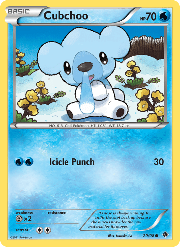 Cubchoo 29/98 Emerging Powers English Pokémon card