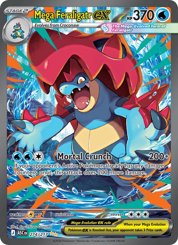 Mega Feraligatr ex 274/217 Ascended Heroes English Pokémon card