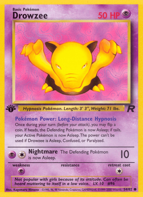 Drowzee 54/82 Team Rocket English Pokémon card