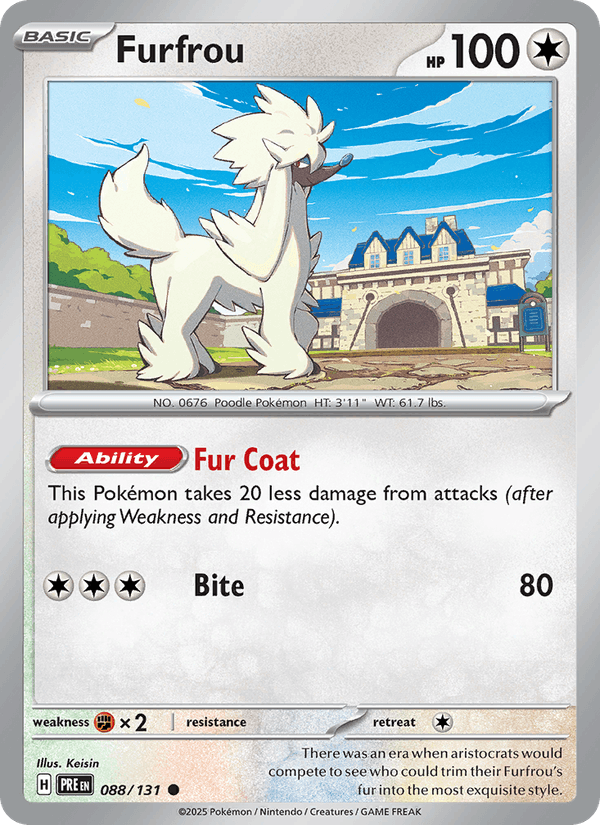 Furfrou 88/131 Prismatic Evolutions English Pokémon card