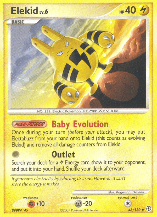Elekid 48/130 Diamond & Pearl English Pokémon card