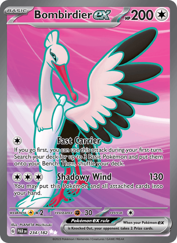 Bombirdier ex 234/182 Paradox Rift English Pokémon card