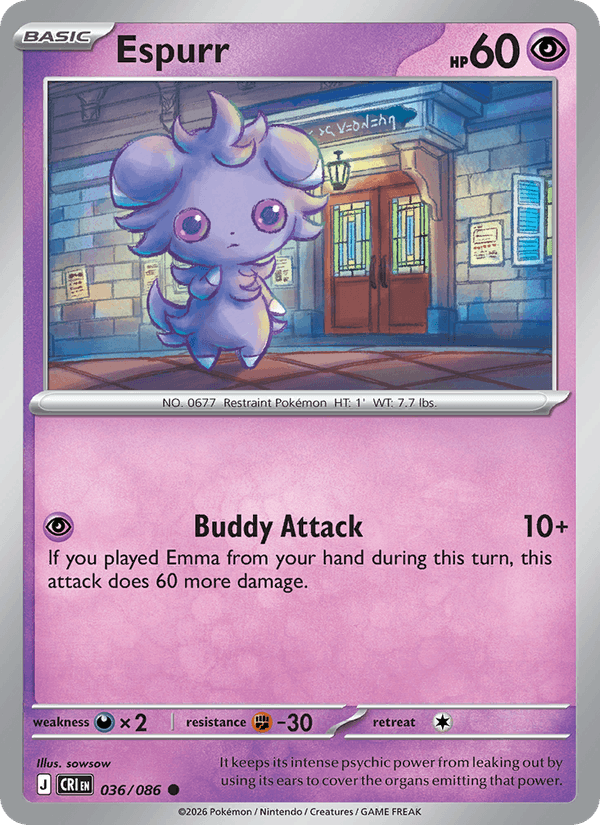 Espurr 36/86 Chaos Rising English Pokémon card