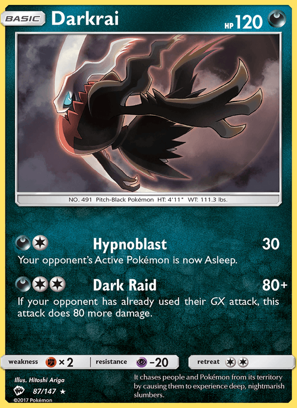 Darkrai 87/147 Burning Shadows English Pokémon card