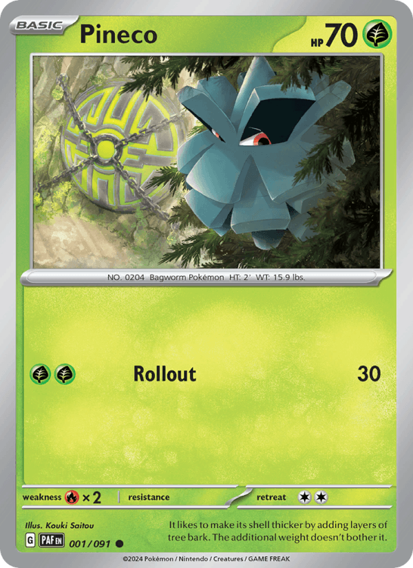 Pineco 1/91 Paldean Fates English Pokémon card