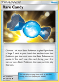 Rare Candy 129/149 Sun & Moon Base Set English Pokémon card