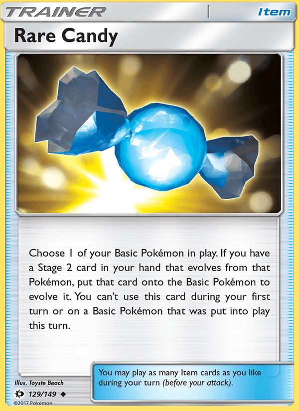 Rare Candy 129/149 Sun & Moon Base Set English Pokémon card