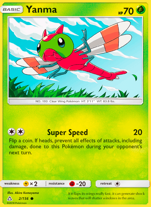 Yanma 2/156 Ultra Prism English Pokémon card